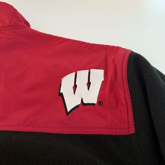 VINTAGE 90s REEBOK HEISMAN WISCONSIN BADGERS HEAVY FLEECE CAMPUS JACKET XL - Picture 4 of 9